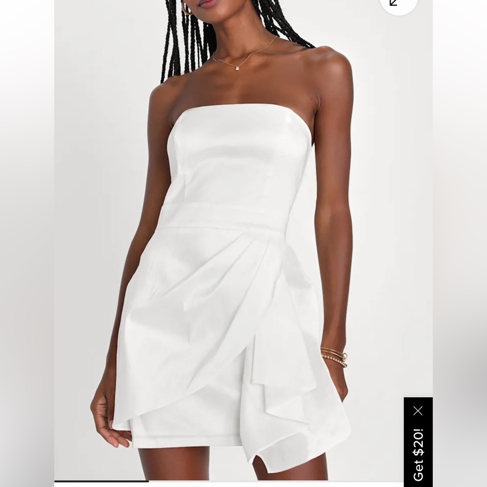 Lulus Stunning Cutie Ivory Strapless Bodycon Mini Dress XS